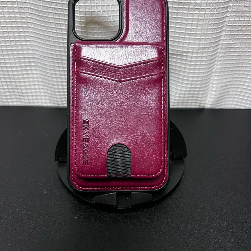 Red and Black iPhone Case with Card Slot and Precise Cutouts